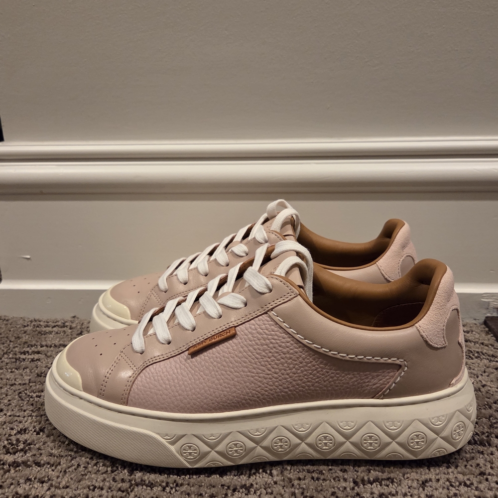 Tory Burch 🩷 Women's Pink Leather Sneakers